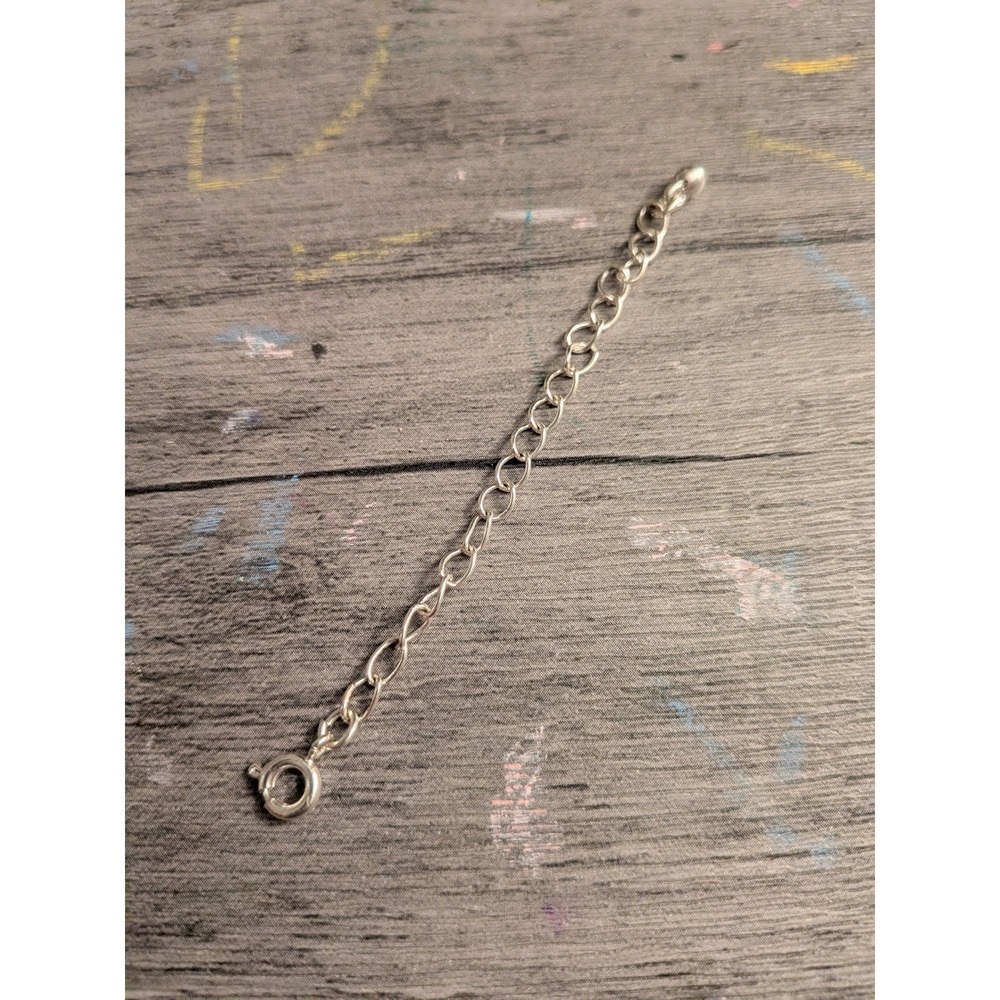 Silver Jewelry Extender Chain 2 Inch Cable Link Spring Ring Clasp